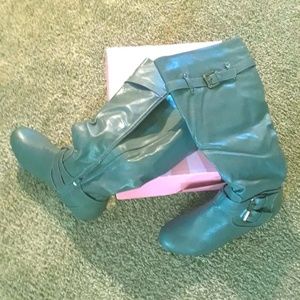 Kali Arcade Leather High Boots Dk Grey Size 9 NEW